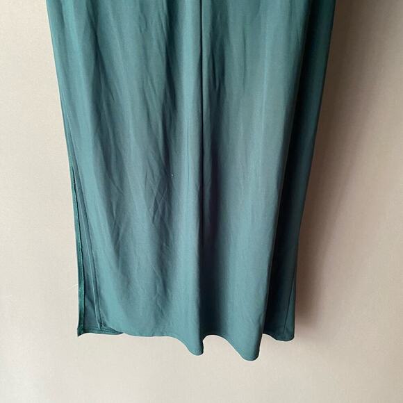 Forever 21 sz S green cold shoulder chocker maxi gown dress - Picture 7 of 11